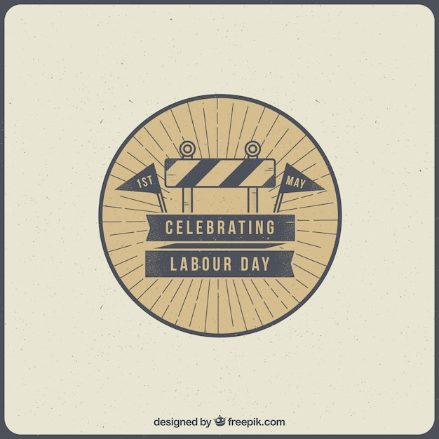 Worker's day background in retro style