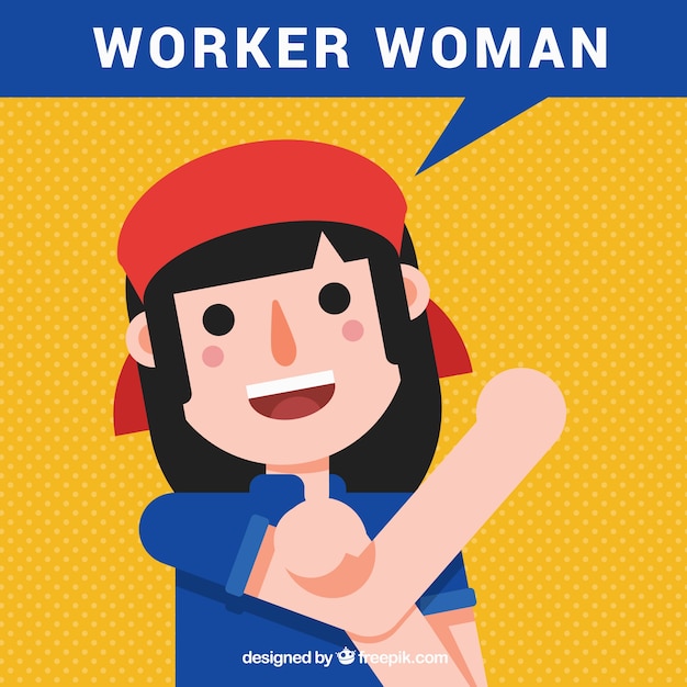 Free Vector worker woman in flat design