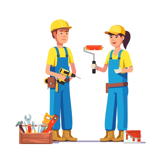 Free Vector workers in uniform