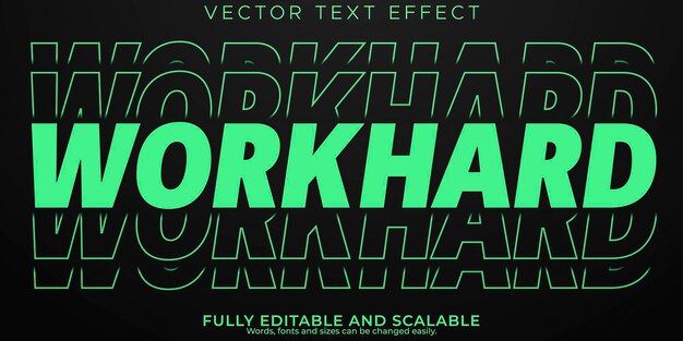 Workhard text effect editable stylish and gym text style