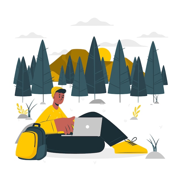 Free Vector working from anywhere concept illustration