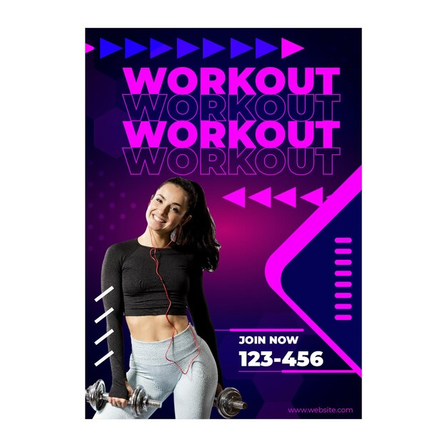 Workout a5 flyer template with photo