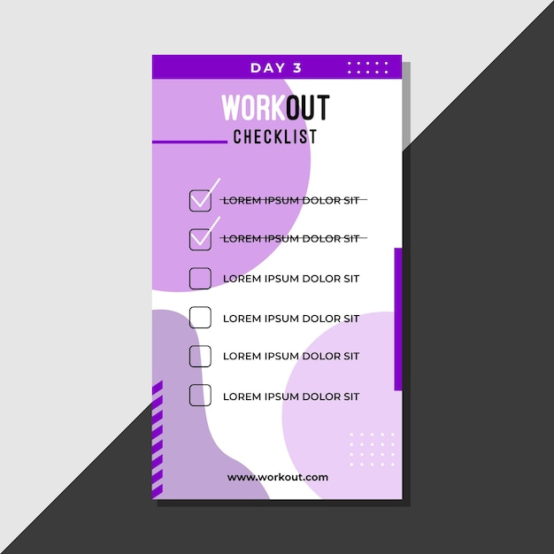 Workout checklist template