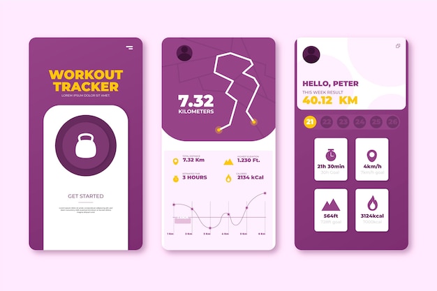 Workout tracker app concept