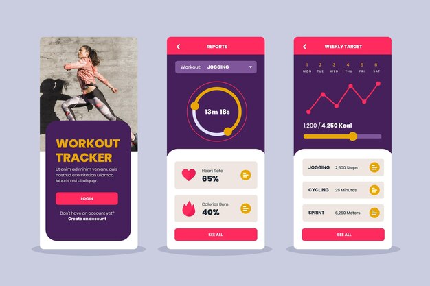 Workout tracker app set