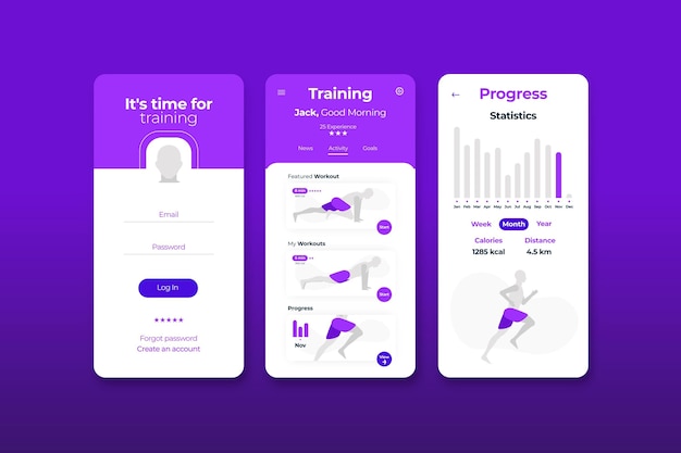 Free Vector workout tracker app