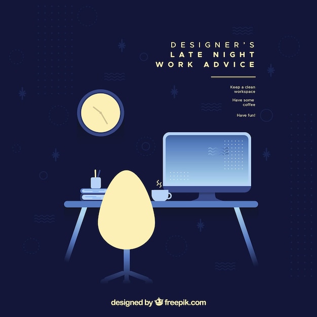 Free vector workspace with minimalist style