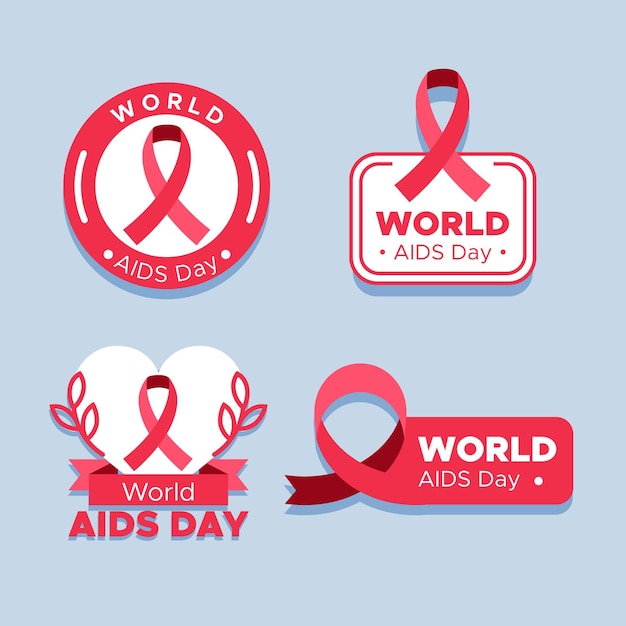 World aids day badge collection