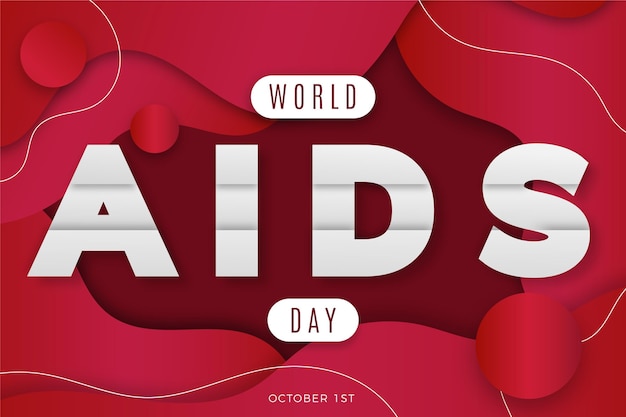 Free Vector world aids day event in paper style backgorund