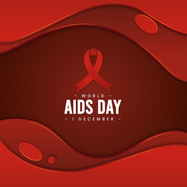 World aids day in paper style