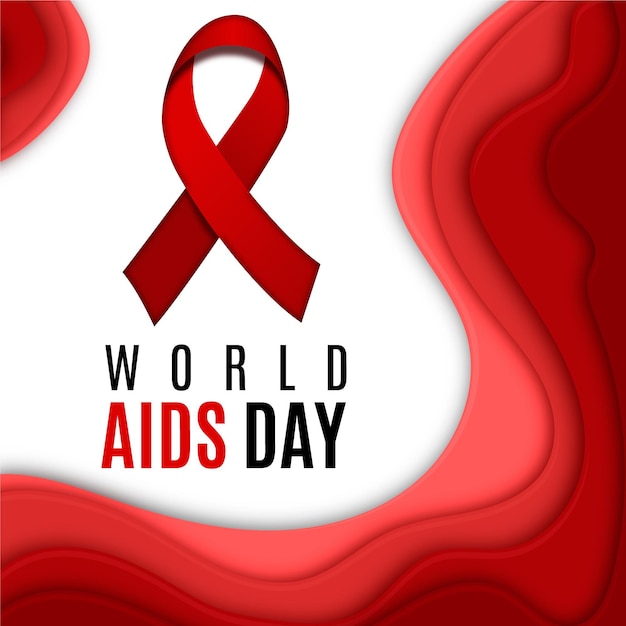 Free Vector world aids day in paper style