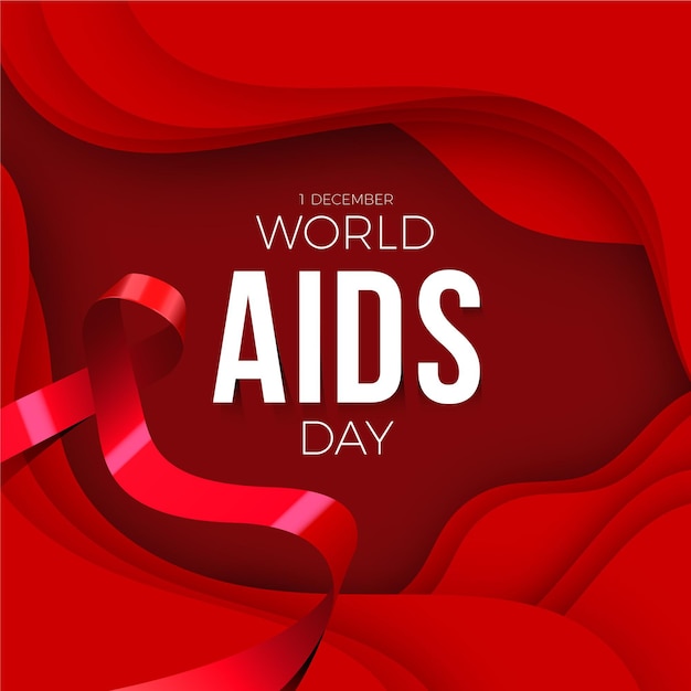 World aids day in paper style