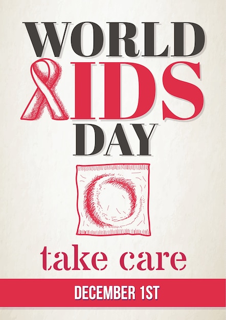 Free Vector world aids day poster