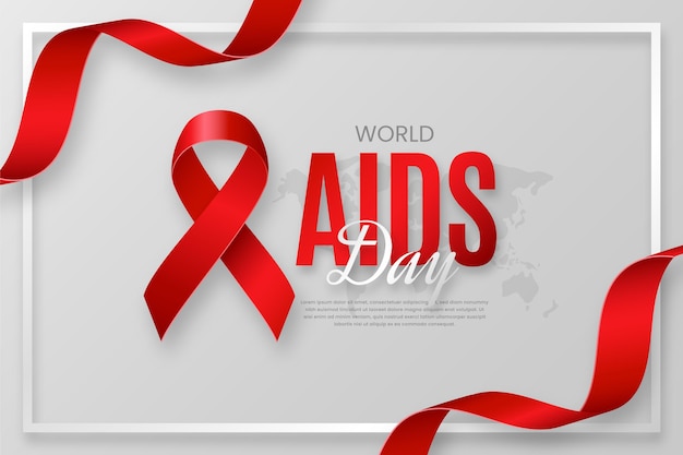 Free Vector world aids day in realistic style background