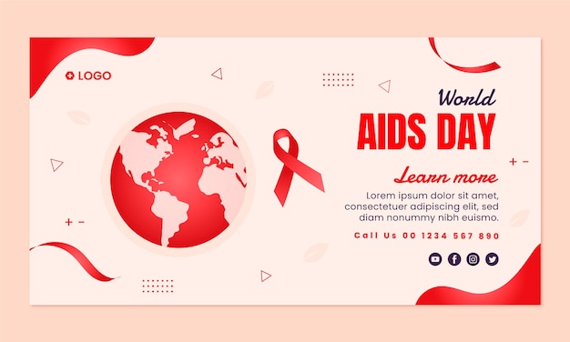 Free Vector world aids day social media promo template