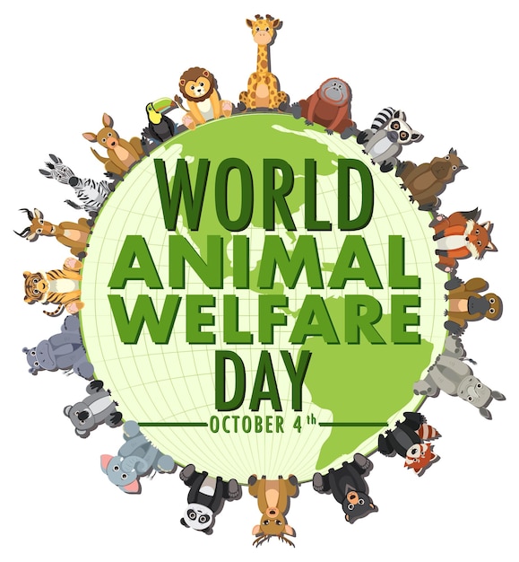 Free vector world animal welfare day concept vector