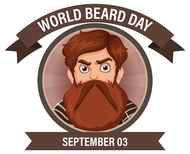 Free Vector world beard day banner design