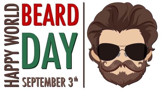 Free Vector world beard day september 3