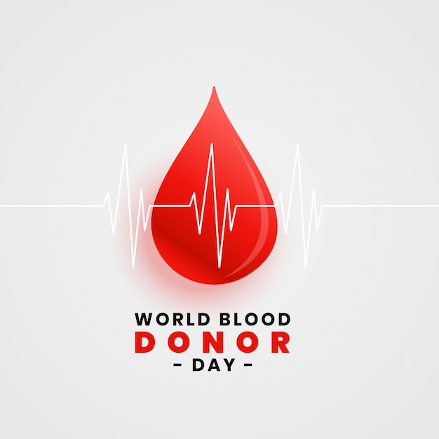 World blood donation day concept poster with blood drop