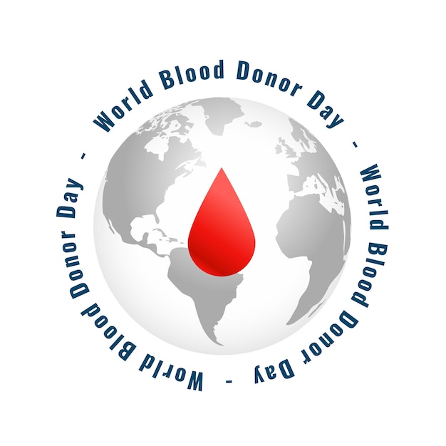 World blood donor day concept with earth and blood drop