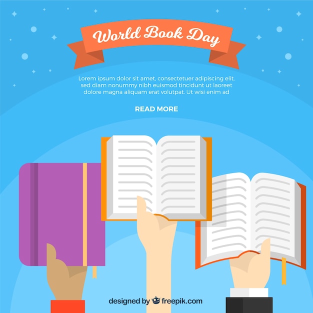 World book day background in flat design