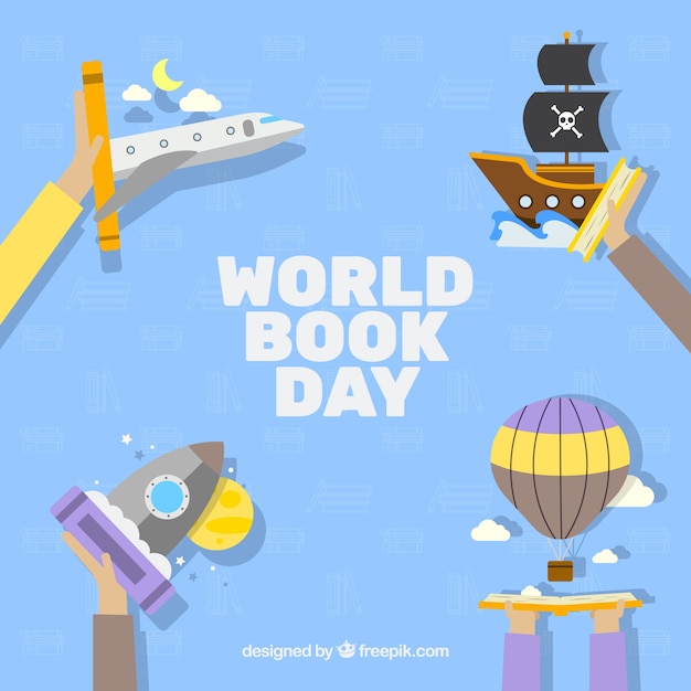 World book day flat background