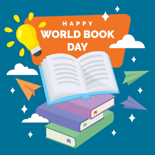 World book day in flat design