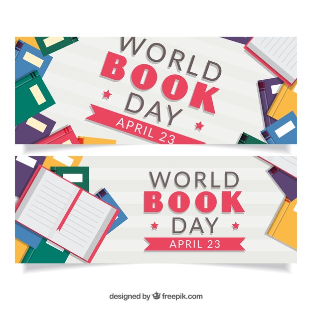 World book day flat nice banners