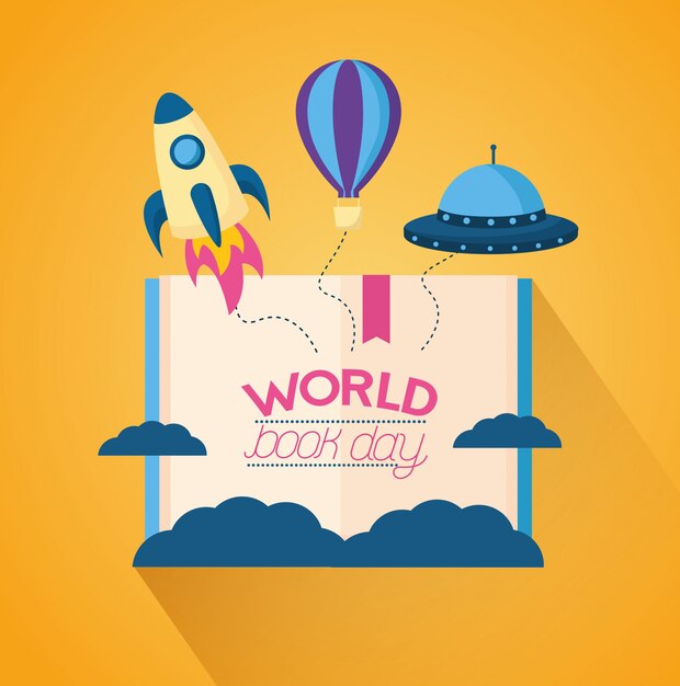 Free Vector world book day illustration