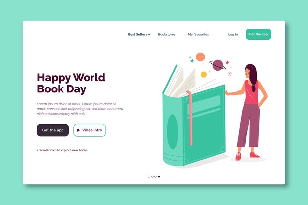 World book day landing page template