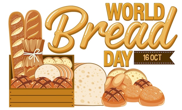 Free Vector world bread day 16 october logo design