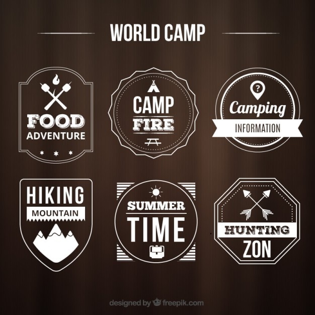 Free vector world camp badges