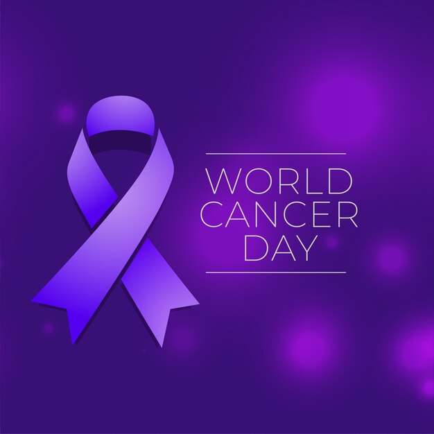 World cancer day event background with ribbon