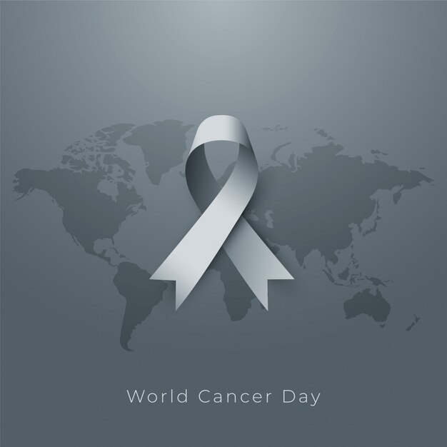 World cancer day poster in gray tone