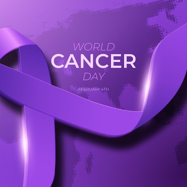 World Cancer Day. This Is Ribbon Concept Design. 4th February