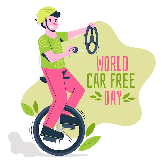 Free vector world car free day draw