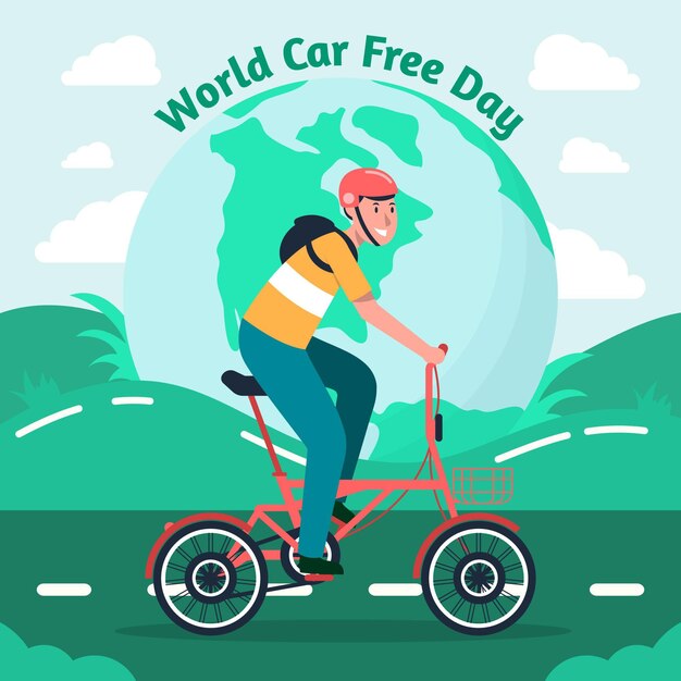 World car free day illustration