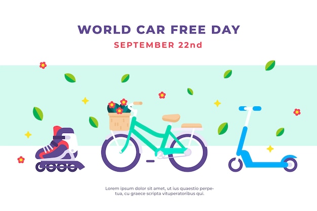 World car free day illustration