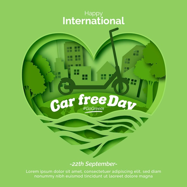 Free Vector world car free day with heart