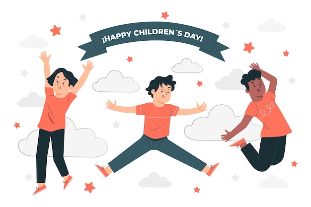 Free Vector world children's day concept illustration