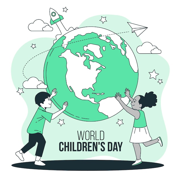 World children's day concept illustration