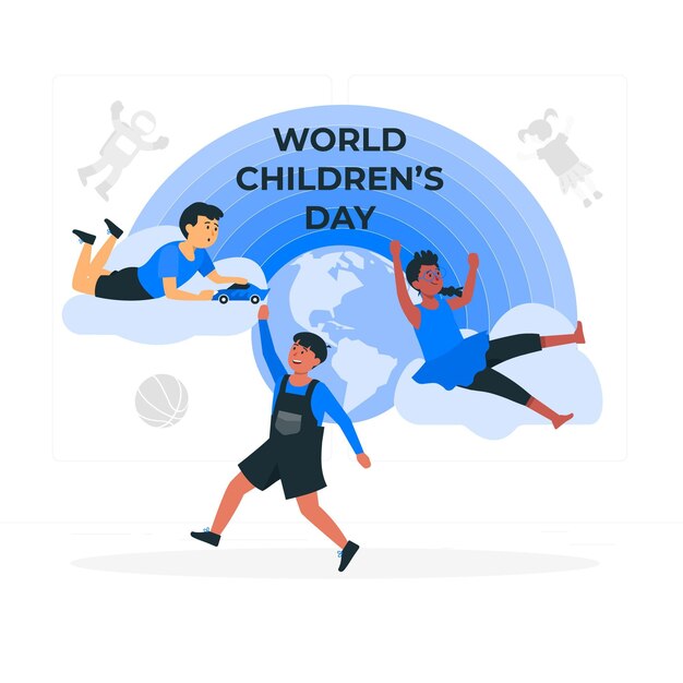 World children's day concept illustration