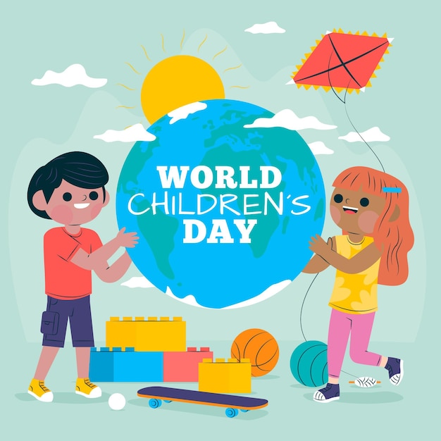 World childrens day illustration concept