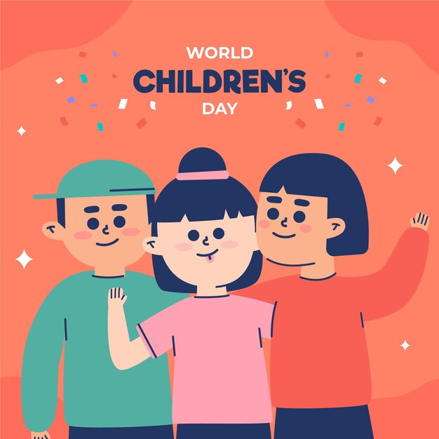 World childrens day illustration style