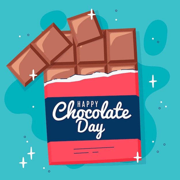 World chocolate day hand drawn flat illustration