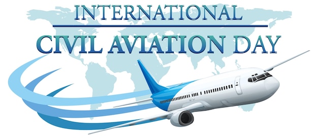 Free vector world civil aviation day banner design