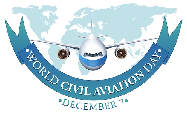 Free Vector world civil aviation day banner design