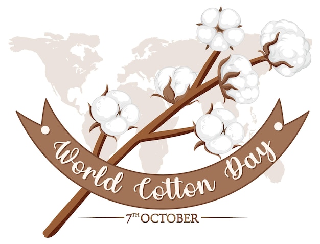 Free Vector world cotton day banner template