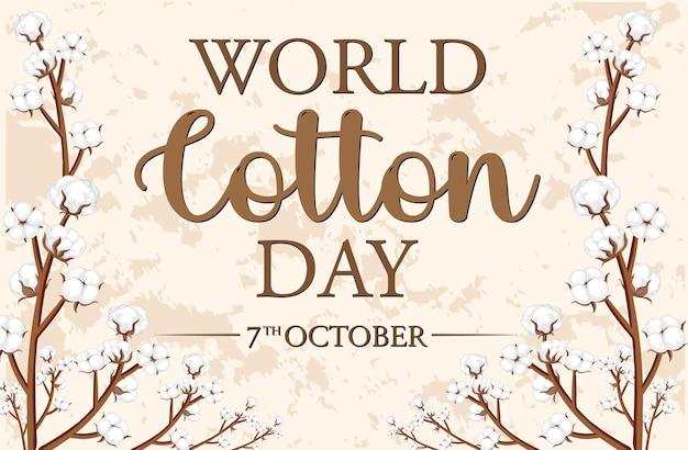 Free vector world cotton day banner template