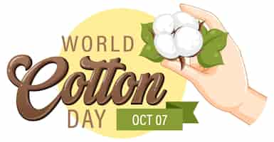 Free vector world cotton day october 7 banner design